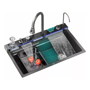 Cuba Pia Gourmet Torneira Cascata e Acessórios Digital Led