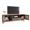 Ver imagem 2 de Rack Sala Esmeralda para Tv até 60 Polegadas Pés em Madeira - Cinza Perola/noce