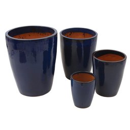 Vaso Vietnamita Azul Petróleo Oval Lux 4 Peças - 1 Vaso Vietnamita Azul Petróleo Oval Lux 4 Peças - 1