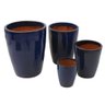 Vaso Vietnamita Azul Petróleo Oval Lux 4 Peças - 1