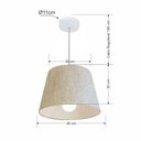 Ver imagem 2 de Lustre Pendente Cone Md-4240 Cúpula em Tecido 30/40x30cm Rustico Bege - Bivolt