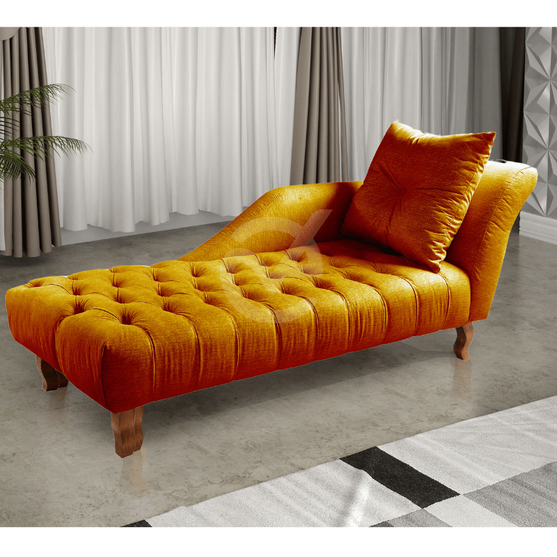 Divã Chesterfield Anna Recamier 160cm Via Encanto Veludo Cobre Lado Direito - 2