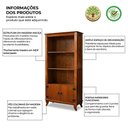 Ver imagem 2 de Kit 2 Estantes Livreiro Aberta Madeira Maciça + Estante 2 Portas Castanho