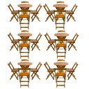 Ver imagem 1 de Kit 6 Jogos De Mesa Dobravel Com 4 Cadeiras Tampo Redondo 70X70 Mel - Amarelo