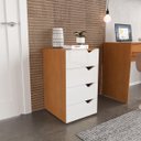 Ver imagem 1 de Gaveteiro Porto Escritório/Home Office 4 Gavetas 40x71cm Branco/Freijó 250684