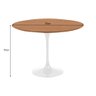 Mesa Jantar Tulipa Saarinen Redonda 90cm Tampo Madeira Pau Ferro Base Branca - 2