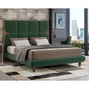 Ver imagem 2 de Cama King Japonesa 210cm Pés Madeira Haru Veludo Verde - Sallar Home
