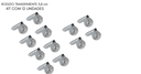 Ver imagem 2 de Kit 12 Rodinhas Rodizios Fixos Transparente Rigida para Moveis 38mm