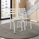Ver imagem 1 de Kit com 2 Cadeiras Sala de Jantar Cozinha Europa Branco/Madeira Cedro