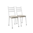 Ver imagem 2 de Kit com 2 Cadeiras Sala de Jantar Cozinha Europa Branco/Madeira Cedro