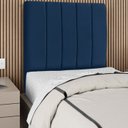 Ver imagem 2 de Cabeceira Solteiro 90cm Arlla Suede Azul Marinho Rm