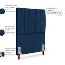 Ver imagem 3 de Cabeceira Solteiro 90cm Arlla Suede Azul Marinho Rm