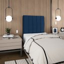 Ver imagem 6 de Cabeceira Solteiro 90cm Arlla Suede Azul Marinho Rm