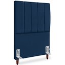 Ver imagem 1 de Cabeceira Solteiro 90cm Arlla Suede Azul Marinho Rm