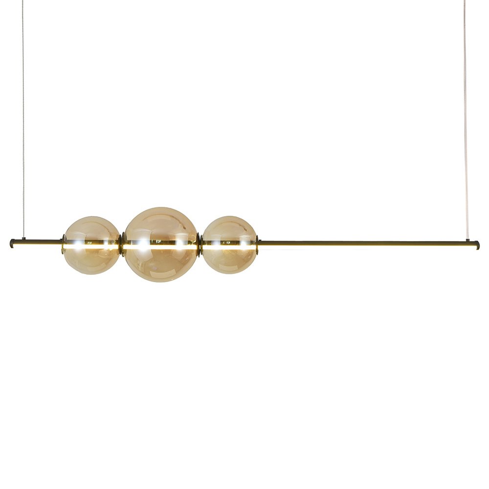 Lustre Pendente Skylight Curly 3108 Led Bivolt Preto/ambar