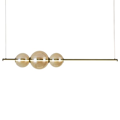 Lustre Pendente Skylight Curly 3108 Led Bivolt Preto/ambar