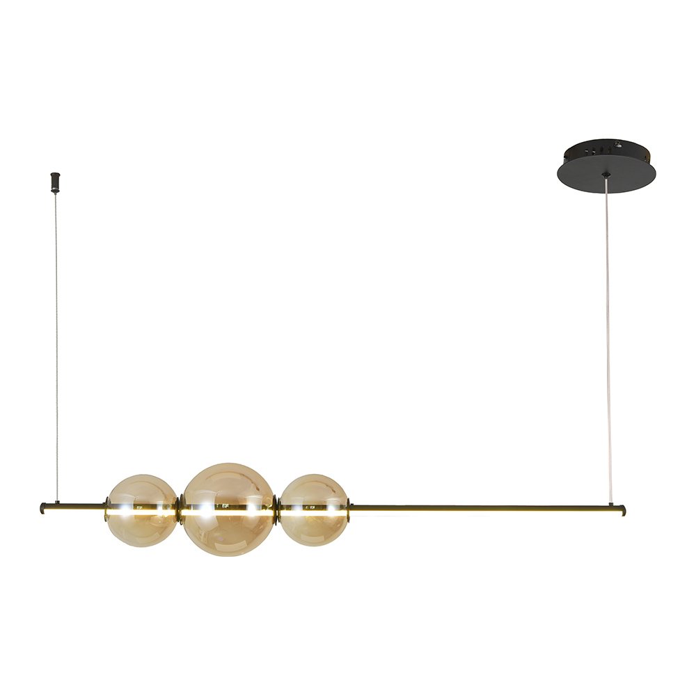 Lustre Pendente Skylight Curly 3108 Led Bivolt Preto/ambar - 3