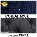 Ver imagem 3 de Balanço Ninho Suspenso + Mola e Mosquetão Corda Náutica Azul Almofada Impermeável Cinza