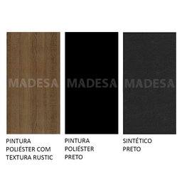 Conjunto Sala de Jantar Madesa Atlanta Mesa Tampo de Vidro com 6 Cadeiras Rustic/Preto/Sintético Pre - 10