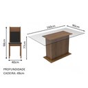 Ver imagem 3 de Conjunto Sala de Jantar Madesa Atlanta Mesa Tampo de Vidro com 6 Cadeiras Rustic/Preto/Sintético Pre