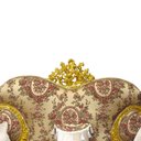 Ver imagem 7 de Jogo de Sofá Clássico Bege Floral com Detalhe Dourado + Par de Poltronas - 150x256x70 / 135x102x70