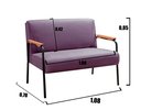 Ver imagem 6 de Kit Namoradeira + 2 Poltronas Jade Braços Metal Decoração Recepção Sala - Veludo Roxo