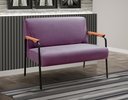 Ver imagem 4 de Kit Namoradeira + 2 Poltronas Jade Braços Metal Decoração Recepção Sala - Veludo Roxo