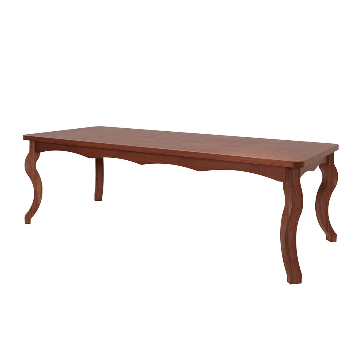 Mesa de Jantar para 8 Cadeiras Barcelona 250 x 110 cm Pés Luiz XV Madeira Maciça Imbuia - RMI