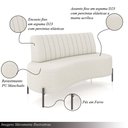 Ver imagem 5 de Sofá Living Decorativo 2 Lugares 1,60m Katara Pés de Ferro Bouclê Off White G33 - Gran Belo