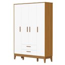Ver imagem 2 de Guarda Roupa Infantil Flip 4 Portas com Cômoda Gaveteiro Infantil Flip Branco Acetinado Savana -