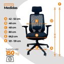 Ver mais imagens de Kit 3 Cadeiras de Escritório Oficial Comfort Max Ergonômica com Revestimento em Couro Sintético