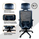 Ver imagem 4 de Kit 3 Cadeiras de Escritório Oficial Comfort Max Ergonômica com Revestimento em Couro Sintético