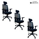 Ver imagem 6 de Kit 3 Cadeiras de Escritório Oficial Comfort Max Ergonômica com Revestimento em Couro Sintético