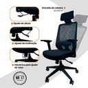 Ver imagem 2 de Kit 3 Cadeiras de Escritório Oficial Comfort Max Ergonômica com Revestimento em Couro Sintético
