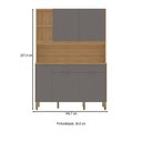 Ver imagem 4 de Armário de Cozinha 144,7 Cm Flora 5 Portas 2 Gavetas Freijó/gris - Kits Paraná