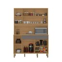 Ver imagem 3 de Armário de Cozinha 144,7 Cm Flora 5 Portas 2 Gavetas Freijó/gris - Kits Paraná