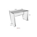 Ver imagem 3 de Escrivaninha Mesa Escritório 100% MDF 250CMX47CM 180cm Branca e Carvalho Mel Bege