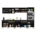 Ver imagem 4 de Cozinha Completa 5 Pç com Armário e Balcão Mp3689 Veneza Gb Preto/dourado
