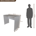 Ver imagem 3 de Escrivaninha Mesa Escritório 80cmx60cm 80cm Cinza Cristal