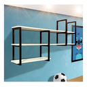 Ver imagem 1 de Prateleira Flutuante Estilo Industrial e Inovadora com Suporte de Metal e Mdf de 1mt