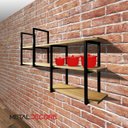 Ver imagem 3 de Prateleira Flutuante Estilo Industrial e Inovadora com Suporte de Metal e Mdf de 1mt