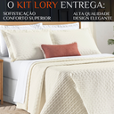 Ver imagem 2 de Conjunto Cama Casal King Size Lory 200 Fios Bordado 100%algodao Verity:palha