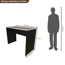 Ver imagem 3 de Escrivaninha Mesa Escritório 80CMX60CM 80cm Preto e Branca