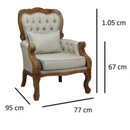 Kit 2 Poltrona Clássica Imperador Verniz Imbuia e Linho Bege Claro Soberati Poltrona Decorativa Clás - 7 Kit 2 Poltrona Clássica Imperador Verniz Imbuia e Linho Bege Claro Soberati Poltrona Decorativa Clás - 7