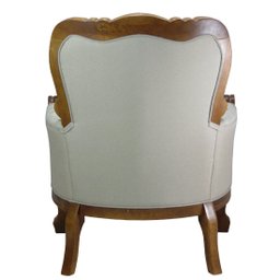 Kit 2 Poltrona Clássica Imperador Verniz Imbuia e Linho Bege Claro Soberati Poltrona Decorativa Clás - 6 Kit 2 Poltrona Clássica Imperador Verniz Imbuia e Linho Bege Claro Soberati Poltrona Decorativa Clás - 6