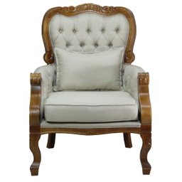 Kit 2 Poltrona Clássica Imperador Verniz Imbuia e Linho Bege Claro Soberati Poltrona Decorativa Clás - 3 Kit 2 Poltrona Clássica Imperador Verniz Imbuia e Linho Bege Claro Soberati Poltrona Decorativa Clás - 3