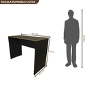 Ver imagem 3 de Escrivaninha Mesa Escritório 80CMX60CM 80cm Preto e Carvalho Mel Bege