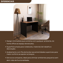 Ver imagem 5 de Escrivaninha Mesa Escritório 80CMX60CM 80cm Preto e Carvalho Mel Bege