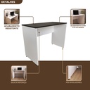 Ver imagem 7 de Escrivaninha Mesa Escritório 90cmx60cm 90cm Branca E Preto