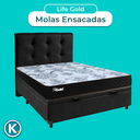 Ver imagem 4 de Kit Cama Box Bau + Cabeceira + Colchão Casal Molas Ensacadas - Life Gold - Paropas